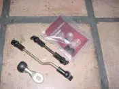 Two metal rods and a plastic bag.