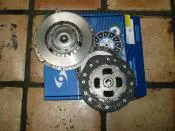 New car clutch kit on tiled floor.