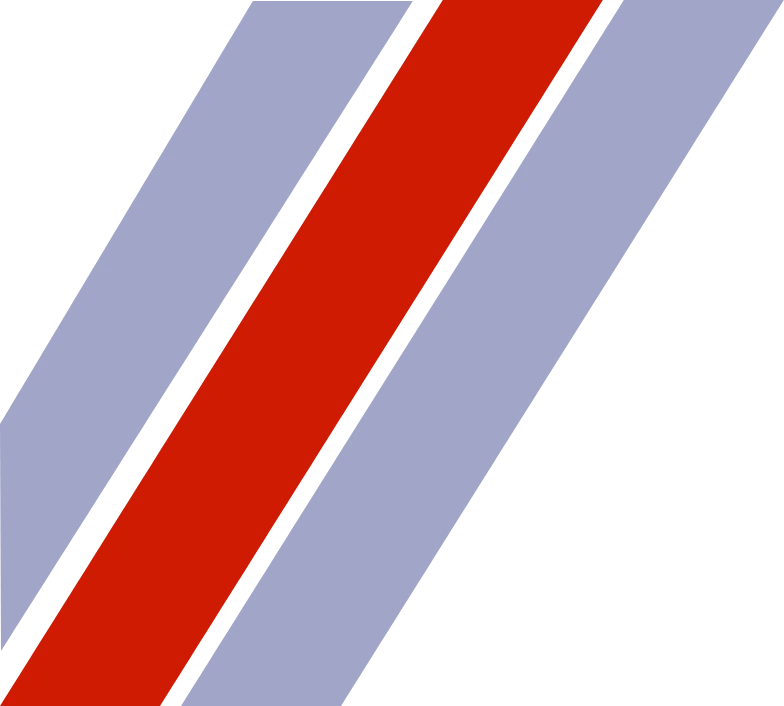 A red and blue stripe on black background