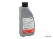 A bottle of grey transmission fluid.