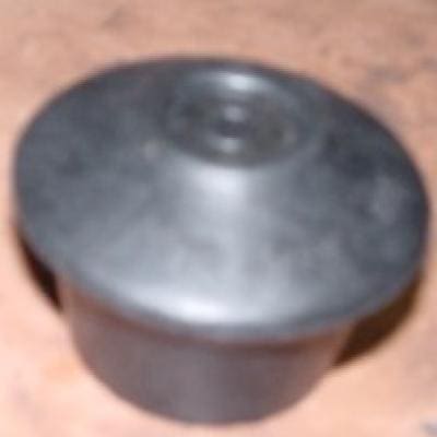 Black rubber cap with a small hole.